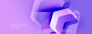 Soyut geometrik şekiller örtüşür, dinamik mor gradyan etki yaratır. Arkaplan ve sunumlar için uygun modern tasarım.