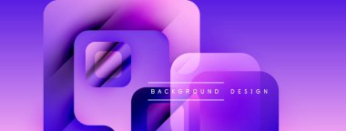 Soyut mor tasarım katmanlı kareler, gradyanlar, metin okuma arkaplan tasarımı. Modern, canlı kompozisyon.