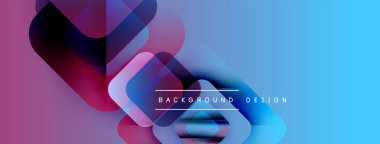 Soyut geometrik şekiller canlı renkleri harmanlarlar. Gradyan geçişler dinamik görsel efekt yaratır. Arka planlar için modern tasarım ögesi.