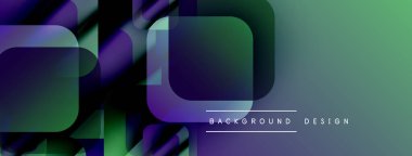 Soyut geometrik şekiller örtüşür, canlı gradyanlar yaratır. Yeşil, mor renkler tasarıma egemen, modern estetik. Arkaplan metni arkaplan tasarımı okur.