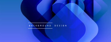 Soyut mavi gradyanlar üst üste binen şekiller oluştururlar. Modern tasarım kompozisyon içinde merkezlenmiş metin okuma arkaplan tasarımı içerir. Minimalist estetik.