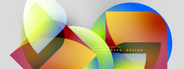 Soyut renkli şekiller örtüşüyor ve canlı bir görsel kompozisyon oluşturuyor. Değişken renklere sahip modern tasarım, pürüzsüz geçişler.