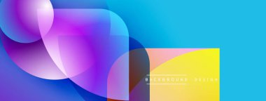 Soyut enerjik tasarım akış şekilleri, gradyanlar. Mavi, mor, sarı renkler dinamik görsel efekt yaratır. Modern arkaplan ögesi.