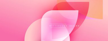 Soyut pembe arka plan. Üst üste binen şekiller dinamik görsel efekt yaratır. Dijital projeler için modern tasarım.