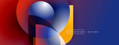 Soyut geometrik şekiller canlı renkleri harmanlarlar. Gradyan geçişler dinamik görsel etki yaratır. Arka planlar için modern tasarım ögesi.