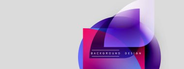 Soyut geometrik şekiller örtüşüyor, canlı renk eğimleri yaratıyor. Modern tasarım ögeleri dijital sanat veya arkaplan dokusunu önerir.