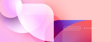 Soyut şekiller örtüşüyor, canlı pembe, mor renkler yaratıyor. Modern tasarım ögeleri dinamik arkaplan dokusunu önerir.
