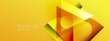 Soyut geometrik tasarım. Sarı gradyanlar üçgen şekiller oluşturur, modern estetik. Mevcut en küçük metin ögeleri.