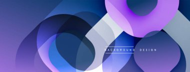 Soyut sıvı şekilleri örtüşür, dinamik mor, mavi gradyanlar yaratır. Arkaplan ve sunumlar için modern tasarım ögesi.