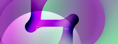 Soyut gradyanlar çakışıyor, dinamik görsel akış yaratıyor. Mor, deniz mavisi, pembe renkler kusursuz bir şekilde harmanlanır. Modern tasarım ögesi.