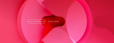 Soyut pembe tasarım. Üst üste binen daireler dinamik görsel efekt yaratır. Çeşitli projeler için modern arkaplan uygun. Basit, zarif..