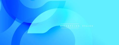 Soyut mavi arkaplan. Üst üste binen şekiller dinamik görsel efekt yaratır. Sancaklar ve sunumlar için modern tasarım uygun.