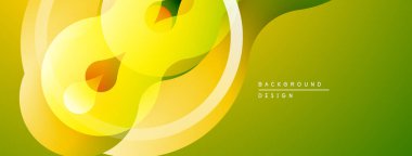 Soyut sarı tasarım. Düz şekiller örtüşür, dinamik akış yaratır. Gradyan gölgeler görsel ilgi sunar. Modern arkaplan ögesi.
