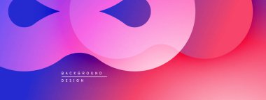 Soyut eğim arkaplanı. Sıvı şekiller örtüşüyor, canlı pembeler, morlar, maviler yaratıyor. Dijital projeler için modern tasarım ögesi.
