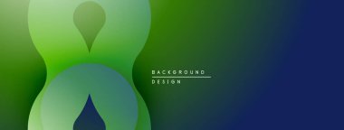 Soyut yeşil eğimli şekiller çakışıyor. Modern tasarım akıcılık, derinlik ve görsel uyumu akla getiriyor. Sunumlar ve web siteleri için uygun arkaplan.