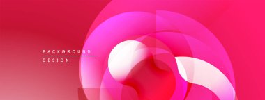 Soyut pembe tasarım. Üst üste binen daireler dinamik görsel efekt yaratır. Gradyan arka plan derinlik ekler, modern estetik.