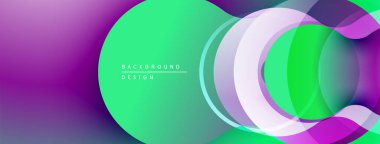 Soyut enerjik tasarım. Üst üste binen katmanlar dinamik görsel efekt yaratır. Gradyan geçişler, düzgün kıvrımlar, modern estetik..