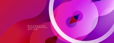 Soyut, enerjik bir arkaplan. Üst üste binen şekiller dinamik görsel efekt yaratır. Gradyan renkler düzgün bir şekilde harmanlanarak modern estetik sunuyor.