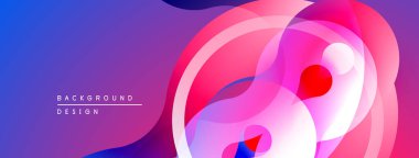 Soyut sıvı şekiller, canlı renklerin karışımı. Dinamik bileşim modern görsel etki yaratır. Yumuşak eğimler, akış biçimleri dizaynın hakimi.