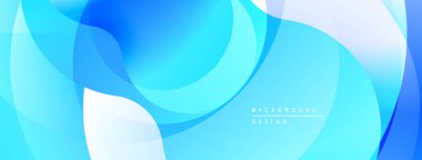 Soyut sıvı şekiller, mavi renkler, üst üste binen katmanlar modern arkaplan tasarımı yaratır. Yumuşak eğimler, pürüzsüz geçişler görünür.