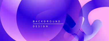 Soyut sıvı şekilleri mor, pembe renkleri harmanlıyor. Modern tasarım dinamik görsel deneyim yaratır. Gradyan renkler yumuşak geçiş sunar.