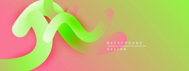 Soyut sıvı şekilleri pembe, yeşil ve sarı renkleri harmanlıyor. Dinamik bileşim modern görsel efekt yaratır. Pürüzsüz gradyanlar yumuşak doku sunar.