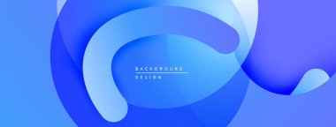 Soyut mavi katmanlar akıcı dinamik bileşim oluşturur. Modern tasarım akıcılığı, derinliği, görsel ilgiyi çağrıştırıyor.