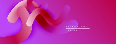 Soyut sıvı şekilleri, canlı mor renkler, pürüzsüz eğimler dinamik bir zemin oluşturur. Modern tasarım ögesi.