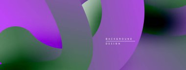 Soyut mor tasarım akışkan şekiller, gradyanlar içerir. Metin elemanları ile modern arkaplan, basit kompozisyon.