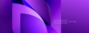 Soyut mor katmanlar dinamik akış yaratır. Derece gölgeleri derinliği, modern estetiği gösteriyor. En küçük metin ince markalaşma ögesi ekler.