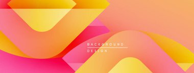 Soyut renkli arkaplan. Üst üste binen şekiller dinamik değişim etkisi yaratır. Sıcak tonlar kompozisyona hakim, bu da enerjiyi gösteriyor..