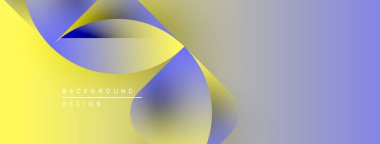 Soyut arkaplan dalgalı şekiller, sarı, mavi gradyanlar. Modern tasarım elementleri dinamik görsel efekt yaratır.