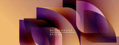 Soyut geometrik şekiller örtüşüyor, canlı renk eğimleri yaratıyor. Sıcak tonlar tasarıma egemen, modern estetiğe işaret ediyor.