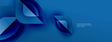 Soyut mavi katmanlar dinamik akış şekilleri yaratır. Modern tasarım, hareket, derinlik ve teknoloji öneriyor. Minimalist estetik, temiz çizgiler..