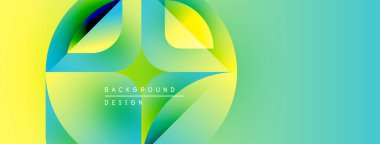 Soyut enerjik tasarım akış şekilleri, gradyanlar. Sarı, yeşil, turkuaz renkler dinamik görsel efekt yaratır. Modern arkaplan.