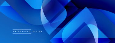 Soyut mavi şekiller dinamik görsel efekt oluşturur. Modern tasarım arka planlar ve sunumlar için uygundur. Yumuşak eğimler mevcut derinlik.