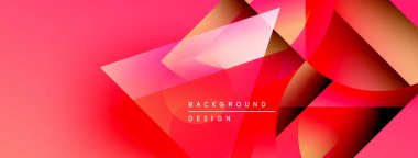 Soyut geometrik şekiller, canlı kırmızılar, pembeler dinamik bir zemin oluşturur. Modern tasarım elementleri enerji, hareket.