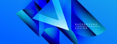 Soyut mavi tasarım geometrik şekiller, gradyanlar, dinamik bileşimler içerir. Dijital projeler için modern arkaplan.