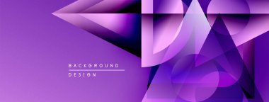 Soyut mor arkaplan. Geometrik şekiller örtüşür, dinamik görsel efekt yaratır. Dijital projeler için modern tasarım.