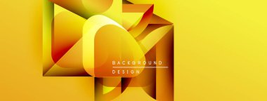 Soyut geometrik şekiller, canlı sarı gradyanlar, modern tasarım elementleri. Metin arka plan tasarımı okur. Minimalist kompozisyon, dinamik görsel etki.