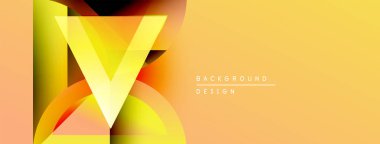 Soyut tasarım parlak sarı, turuncu renkler içerir. Geometrik şekiller dinamik görsel etki yaratır. Çeşitli projeler için modern arkaplan.