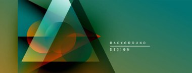 Soyut geometrik şekiller örtüşüyor, canlı renk eğimleri yaratıyor. Modern tasarım elementleri, arka planlar için uygun dinamik bileşim önerir.