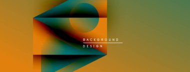 Soyut geometrik tasarım. Renkler karışıyor, dinamik görsel efekt yaratıyor. Metin arka plan tasarımı okur. Minimalist kompozisyon.