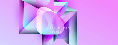 Soyut geometrik şekiller örtüşüyor, canlı mor ve mavi renkler yaratıyor. Modern tasarım elementleri dijital sanat, arkaplan dokusu.