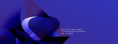 Soyut mavi tasarım, üst üste binen şekiller yaratarak dinamik görsel efekt yaratır. Sunumlar için modern, parlak arkaplan.