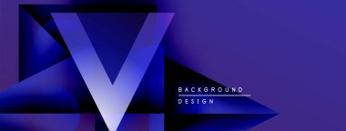 Soyut tasarım V harfi, gradyan mavisi, geometrik şekiller içerir. Sunumlar ve dijital sanat için modern arkaplan uygun.