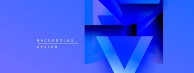 Soyut mavi tasarım. Geometrik şekiller, dinamik görsel efekt oluşturur. Sunumlar ve web siteleri için modern arkaplan uygun.