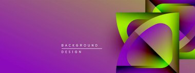 Soyut mor eğimli arkaplan. Geometrik şekiller, dinamik görsel efekt oluşturur. Modern tasarım elemanları.