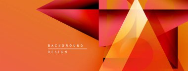 Soyut geometrik şekiller, canlı turuncu renkler, modern tasarım. Gradyan geçişler dinamik görsel etki yaratır. Minimalist estetik.