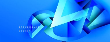 Soyut mavi tasarım geometrik şekiller, gradyanlar, katmanlar içerir. Sunumlar ve dijital sanat için modern arkaplan uygun.